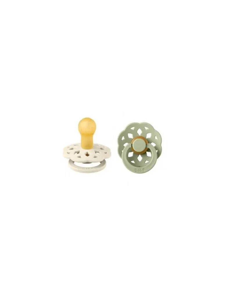 2 CHUPETES BIBS BOHEME IVORY/SAGE 06M
