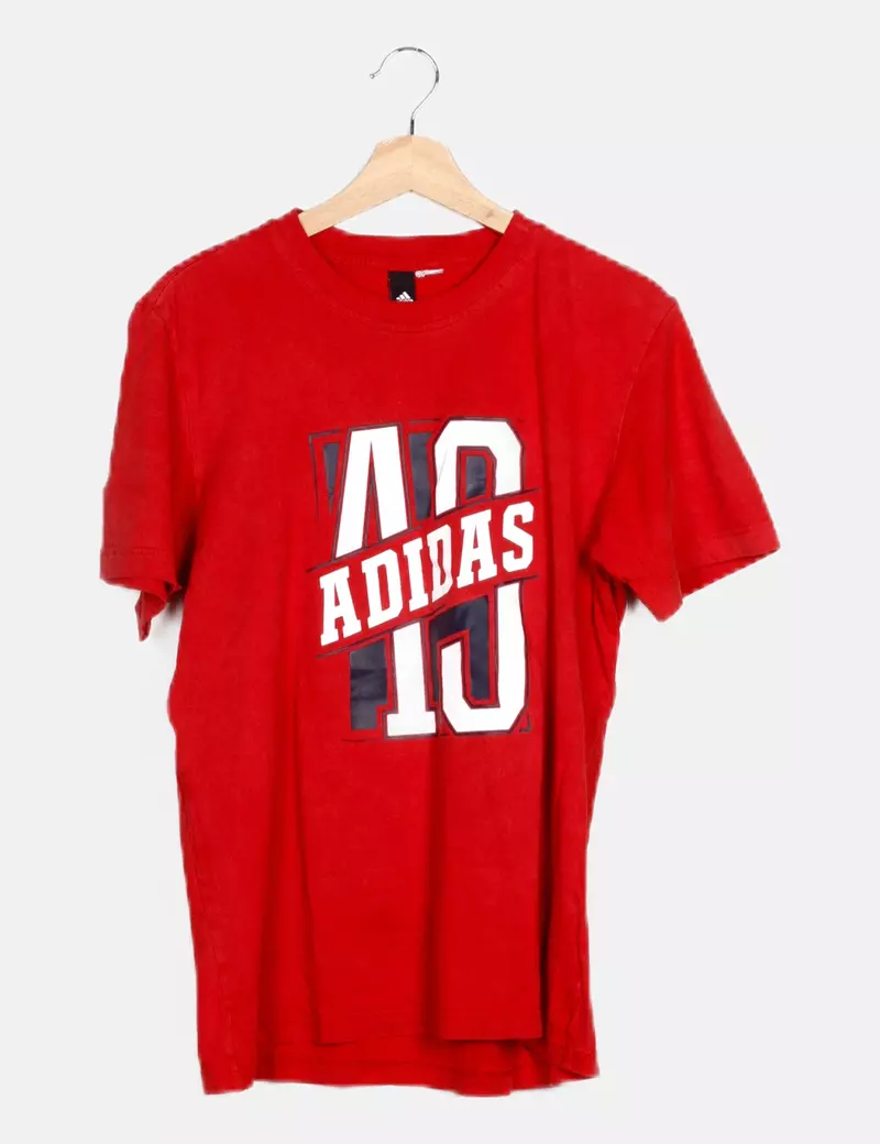 Adidas Camiseta roja estampada