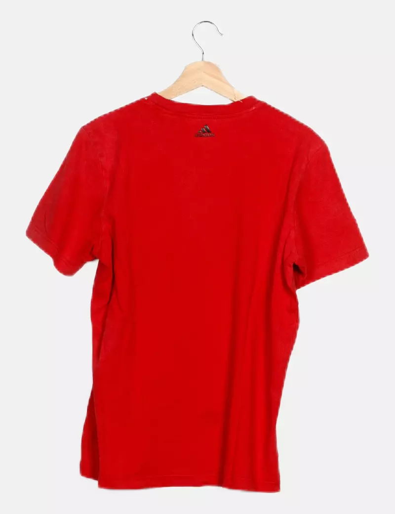 Adidas Camiseta roja estampada