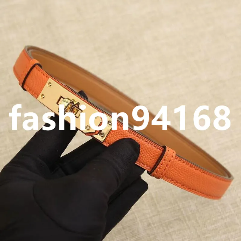 Ancho del cinturón de diseño de moda 1,8 cm Hebilla de bloqueo de cuero de lujo con suéter de vestido de cintura para la cintura