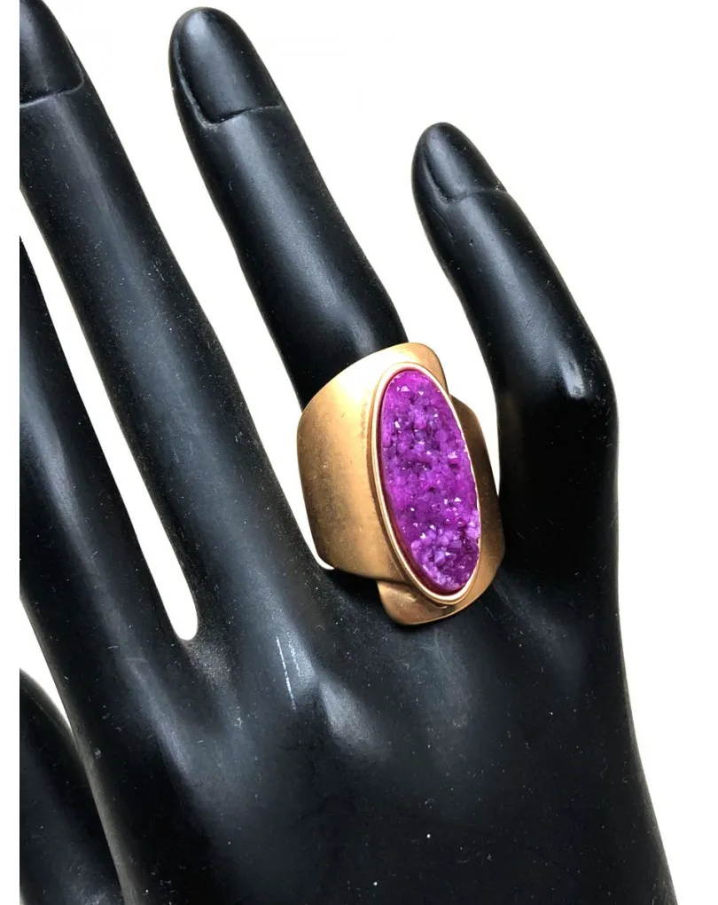 ANILLOS DE MUJER DORADOS CON PIEDRAS BUGAMBILIAS 