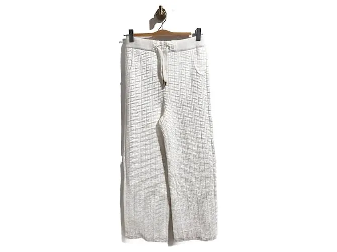 BALMAIN Pantalón T.fr 36 paño Blanco 
