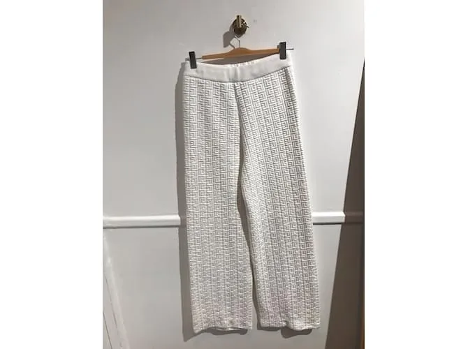 BALMAIN Pantalón T.fr 36 paño Blanco 
