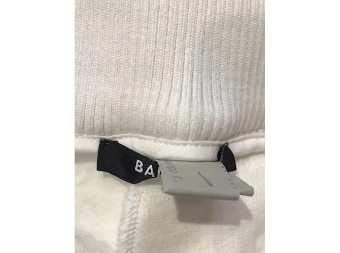 BALMAIN Pantalón T.fr 36 paño Blanco 