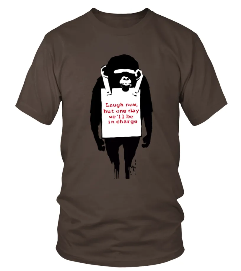Banksy Laugh Now Monkey T Shirts Camiseta cuello redondo Unisex
