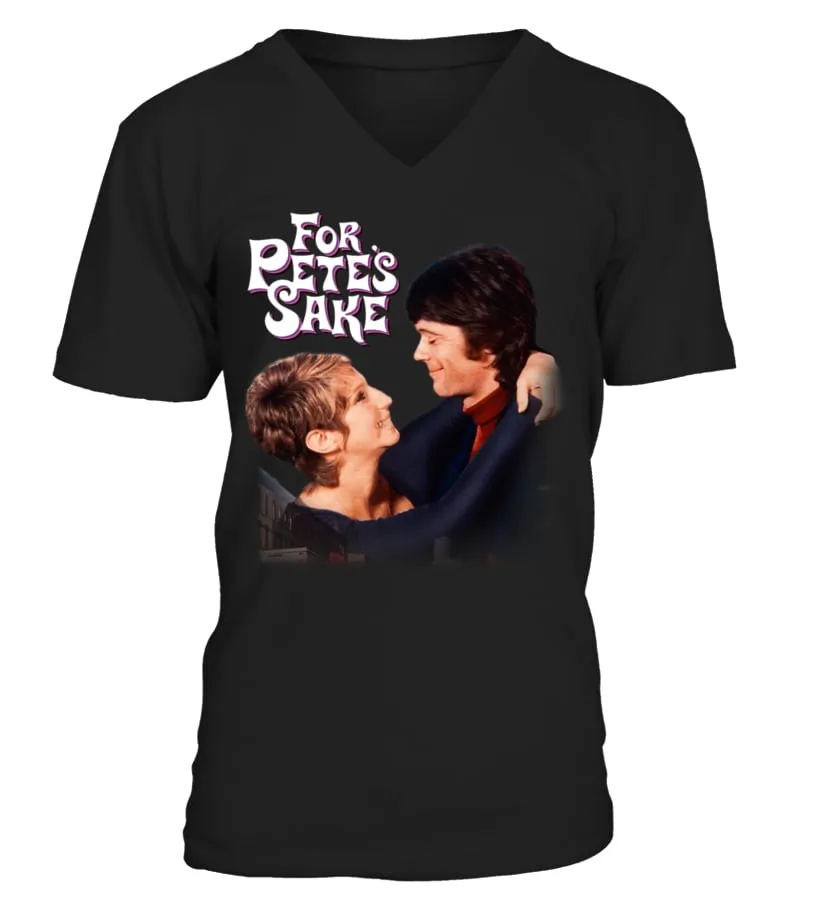 BARBRA STREISAND AND MICHAEL SARRAZIN  70S FILMS  FOR PETE'S SAKE 1974 BK (2) CAMISETA CUELLO EN V UNISEX