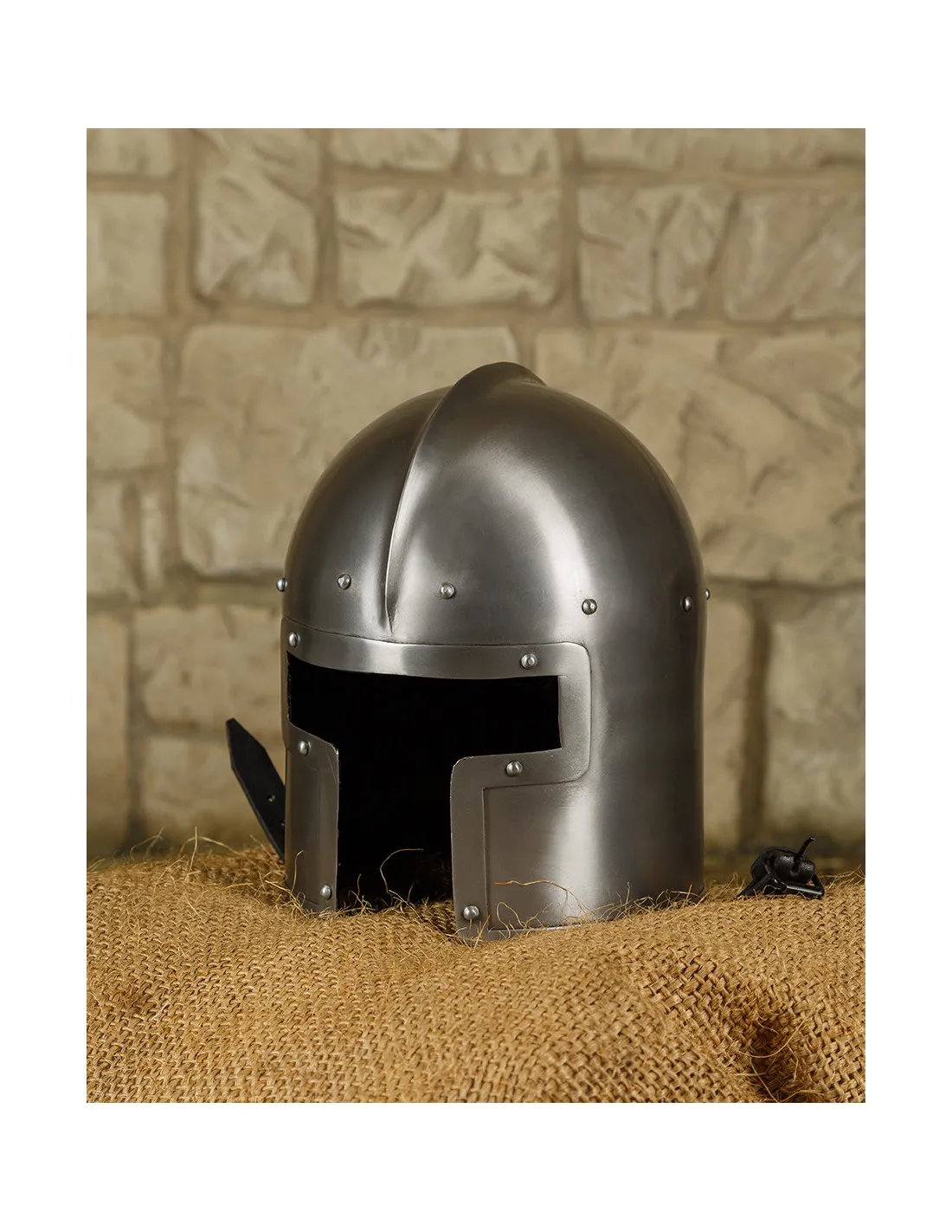 Barbuta medieval metálica modelo Manolo