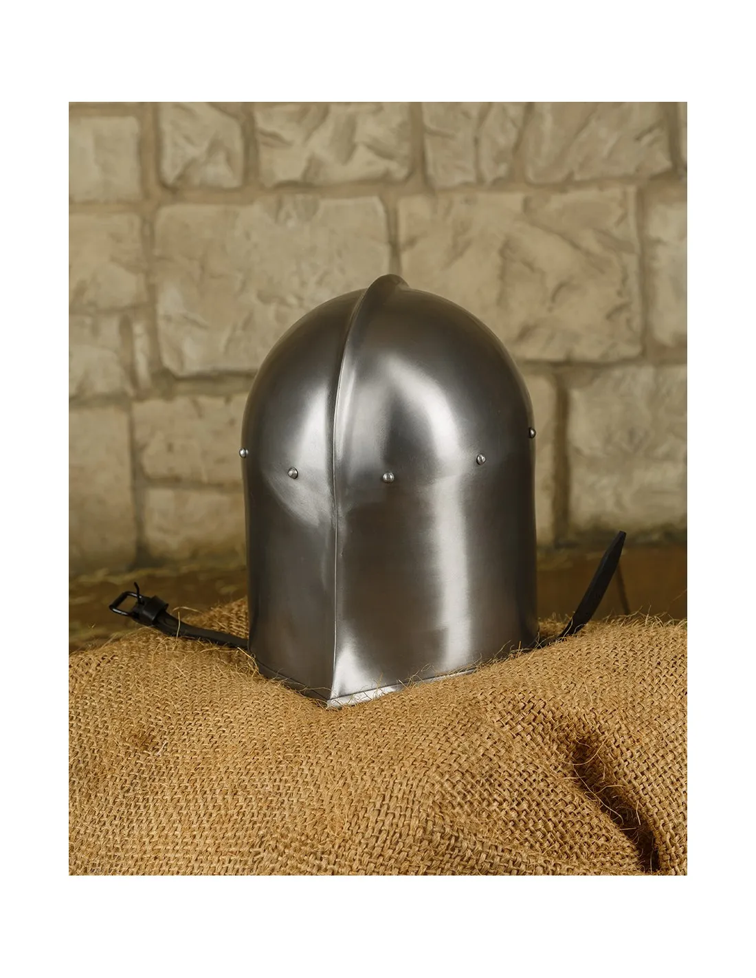Barbuta medieval metálica modelo Manolo