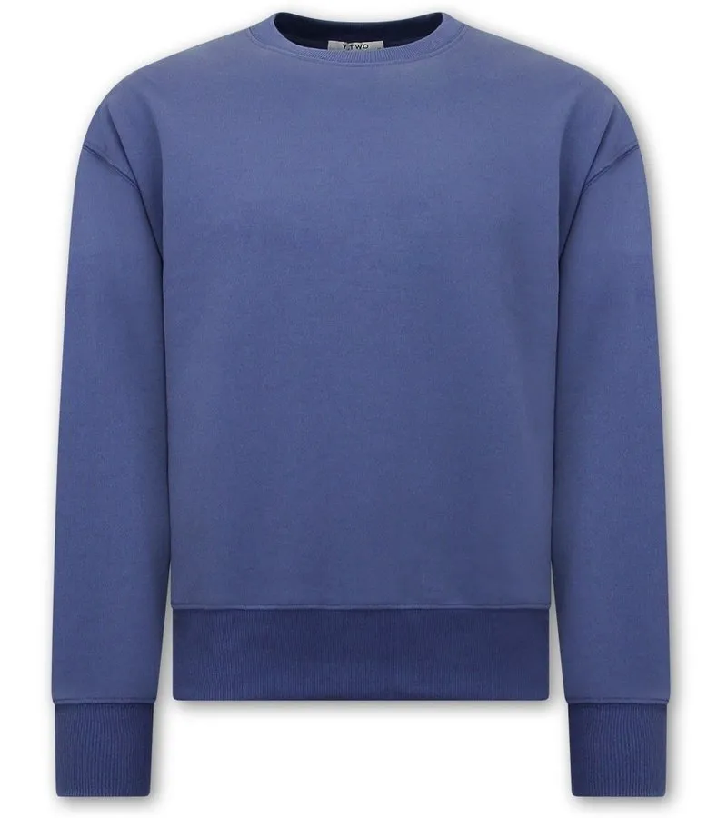 BASIC OVERSIZE FIT SWEATERS DE HOMBRE  F2589  AZUL