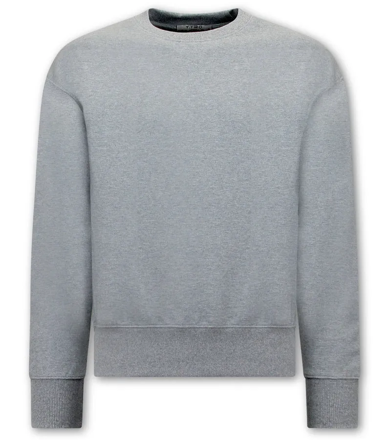 BASIC OVERSIZE FIT SWEATERS DE HOMBRE  F2589  GRIS