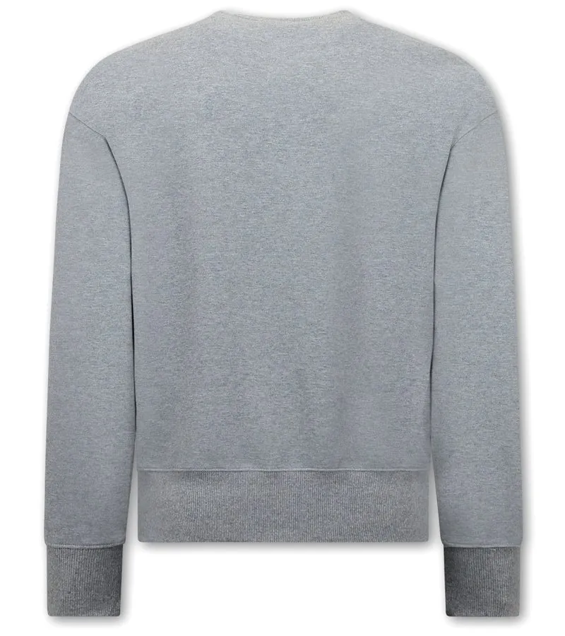 BASIC OVERSIZE FIT SWEATERS DE HOMBRE  F2589  GRIS