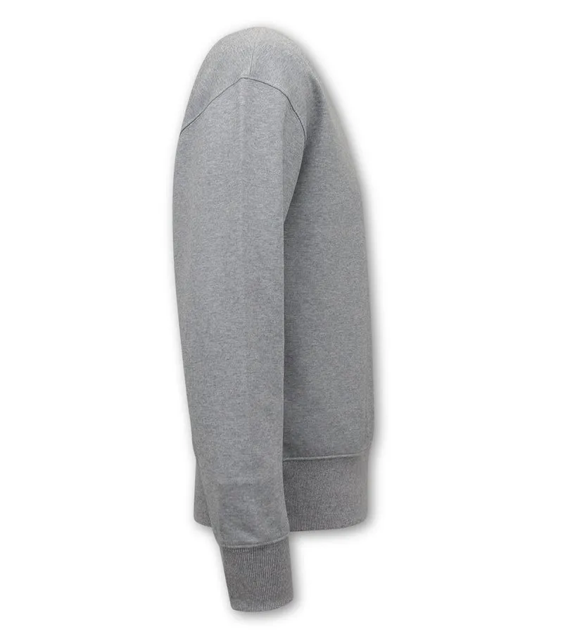 BASIC OVERSIZE FIT SWEATERS DE HOMBRE  F2589  GRIS