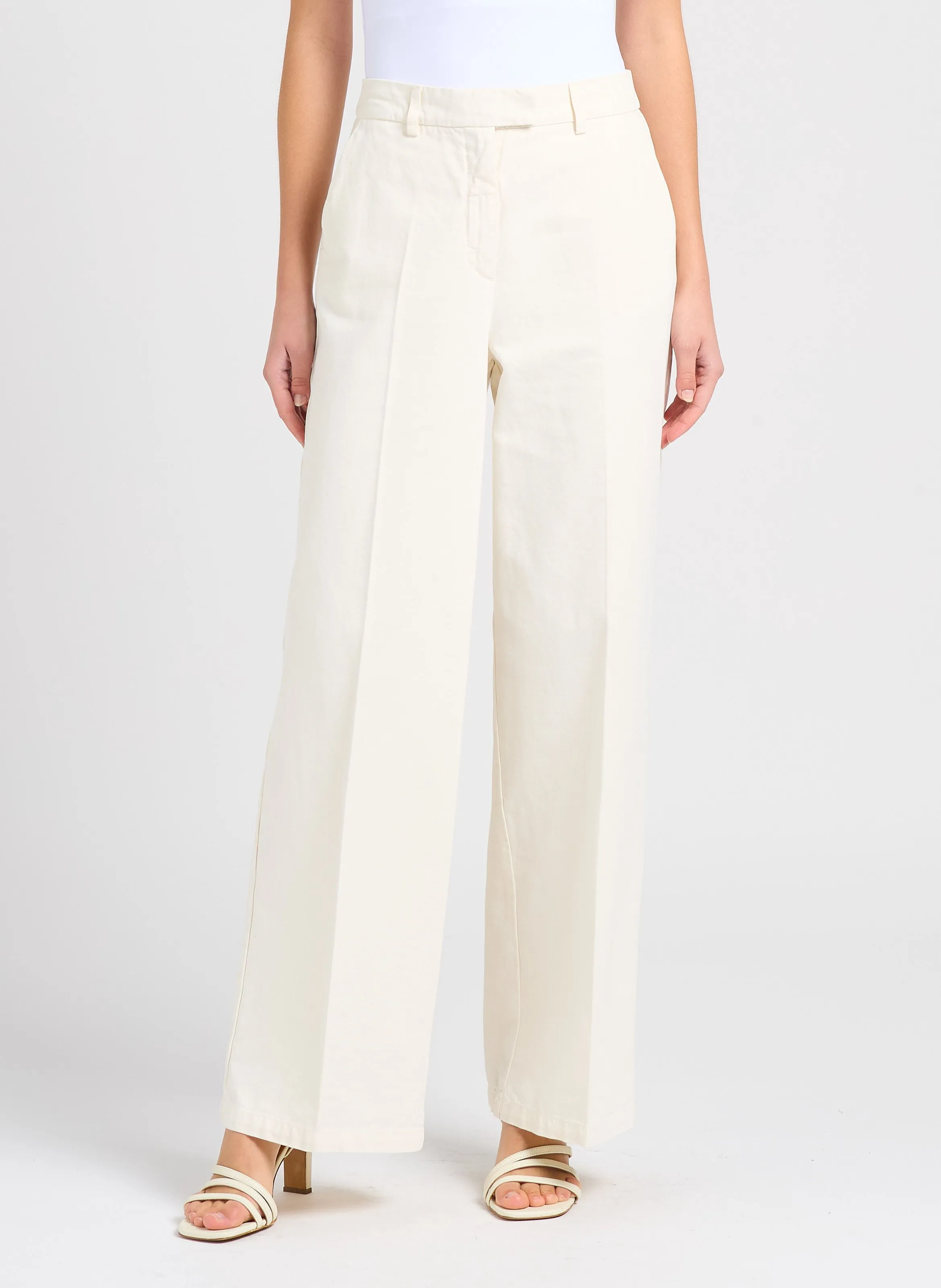 BELLEPIECE VARSOVIE  PANTALóN ANCHO DE ALGODóN EN BEIGE