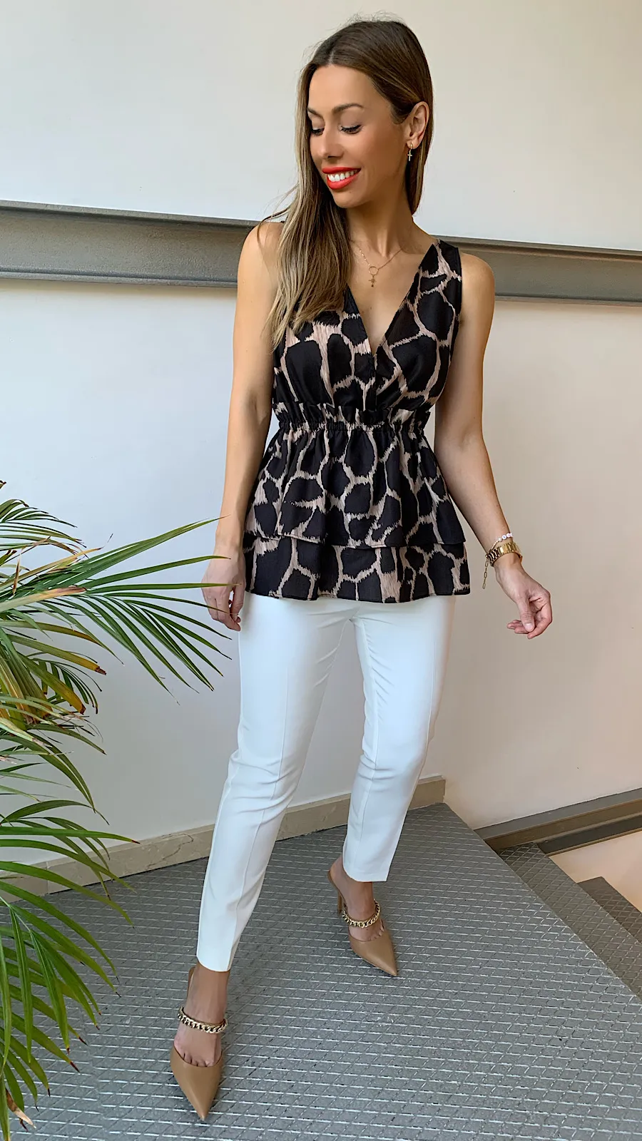 Blusa Animal Print Tirantes