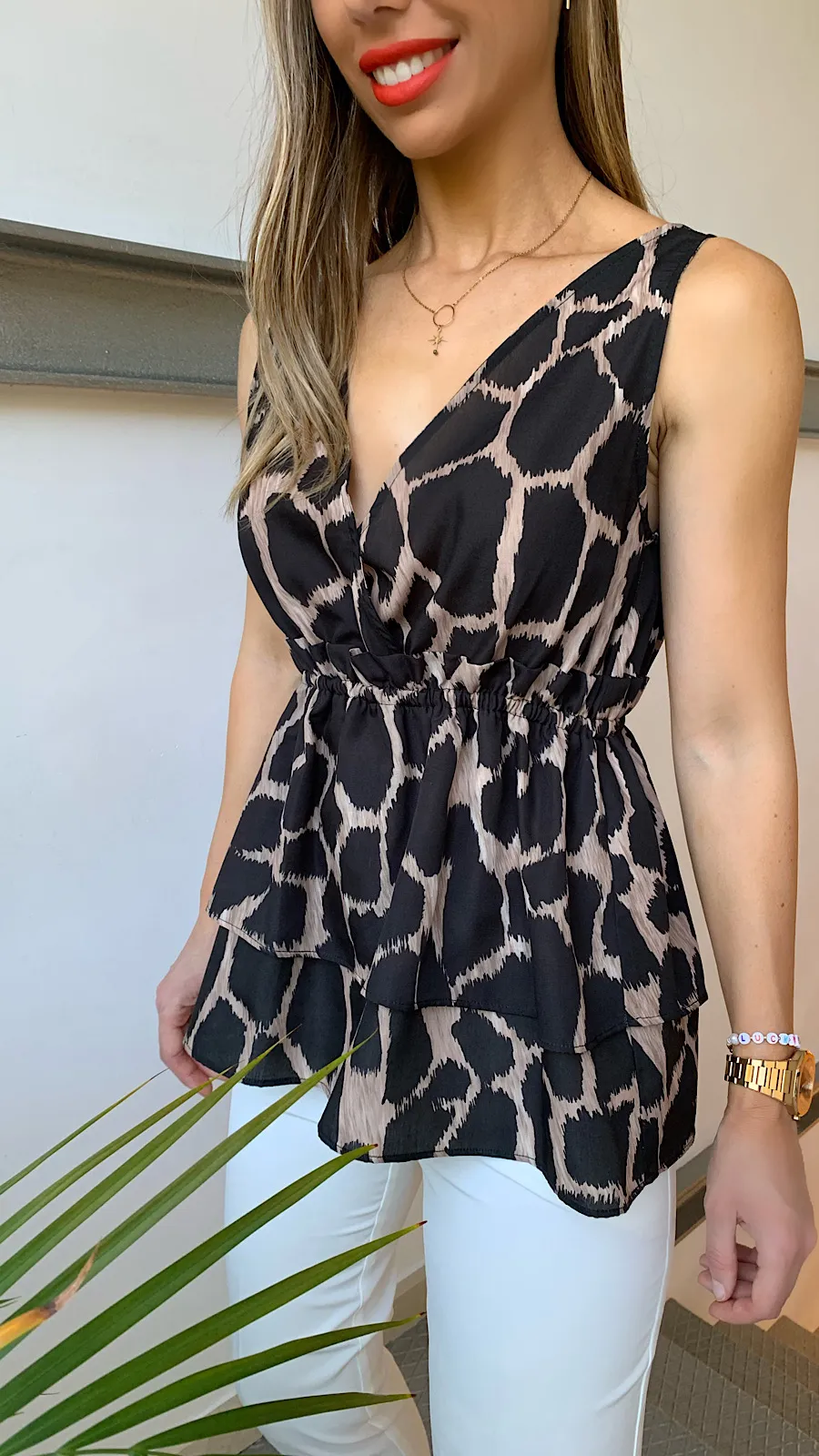 Blusa Animal Print Tirantes