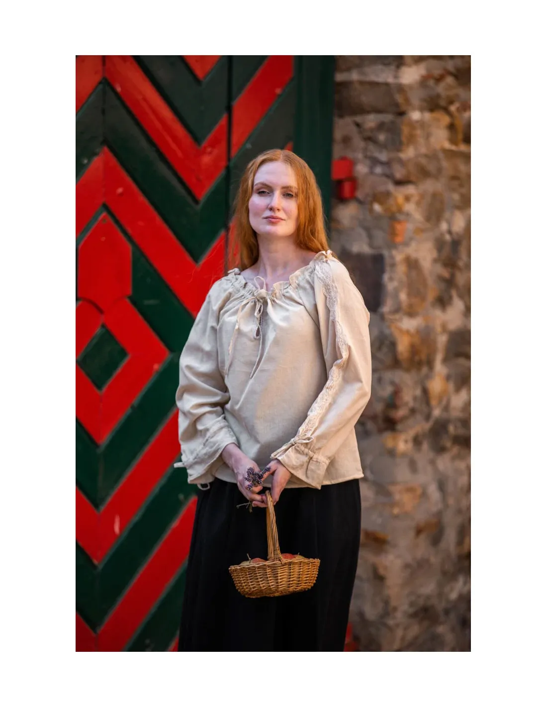 Blusa medieval mujer Bettina, cáñamo