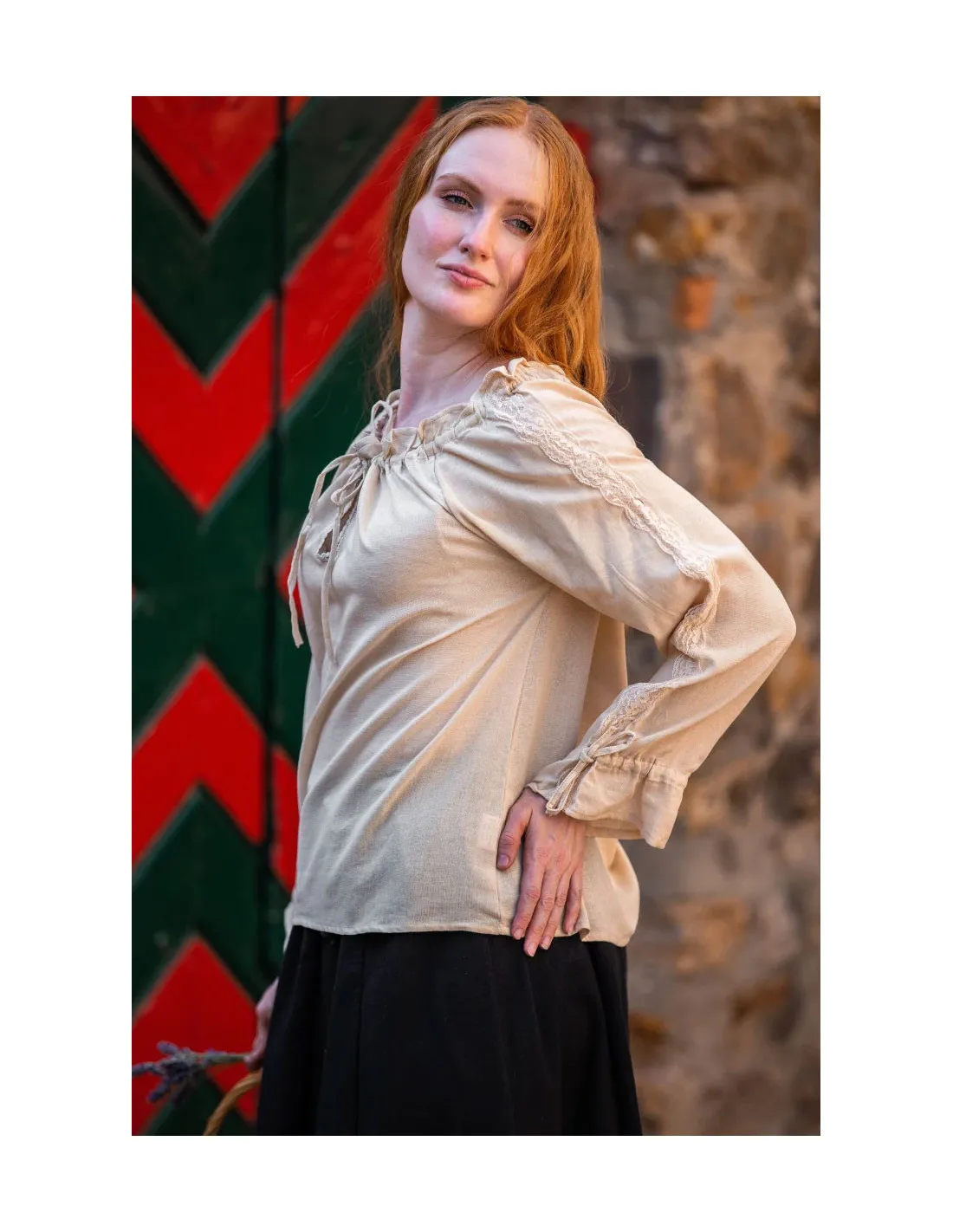 Blusa medieval mujer Bettina, cáñamo