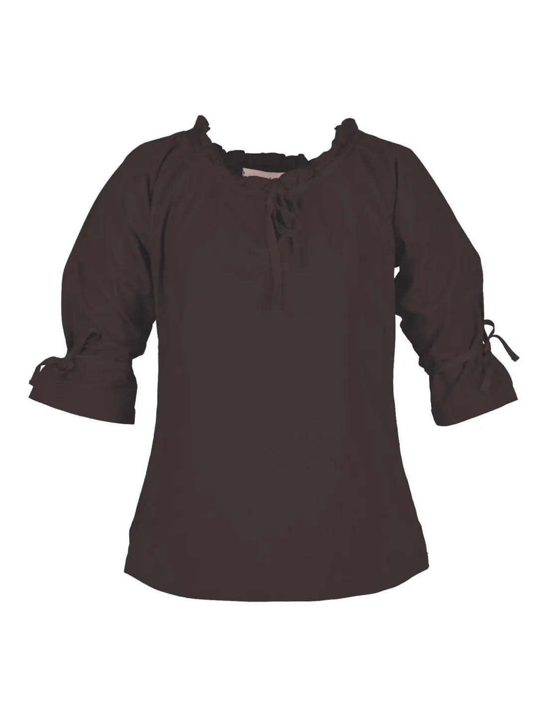 Blusa medieval mujer Birga, marrón