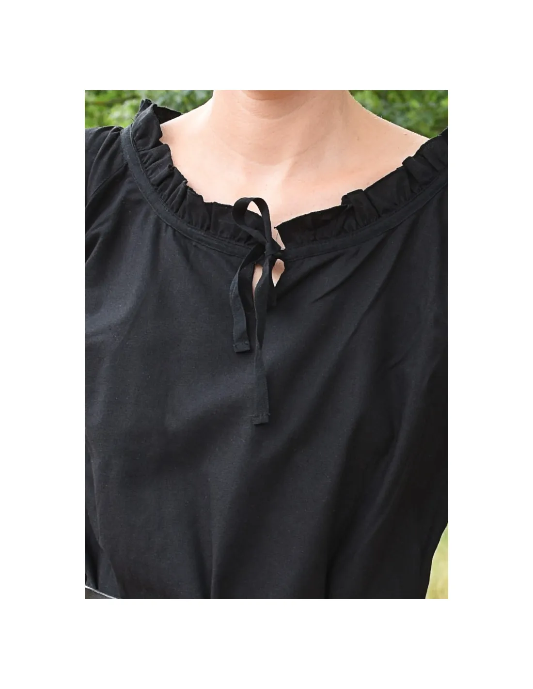 Blusa medieval mujer Birga, negro
