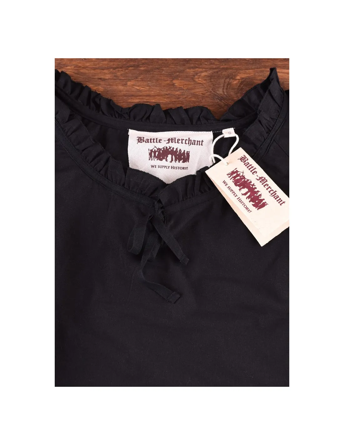Blusa medieval mujer Birga, negro