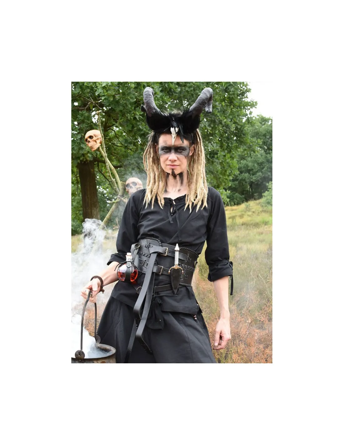 Blusa medieval mujer Birga, negro