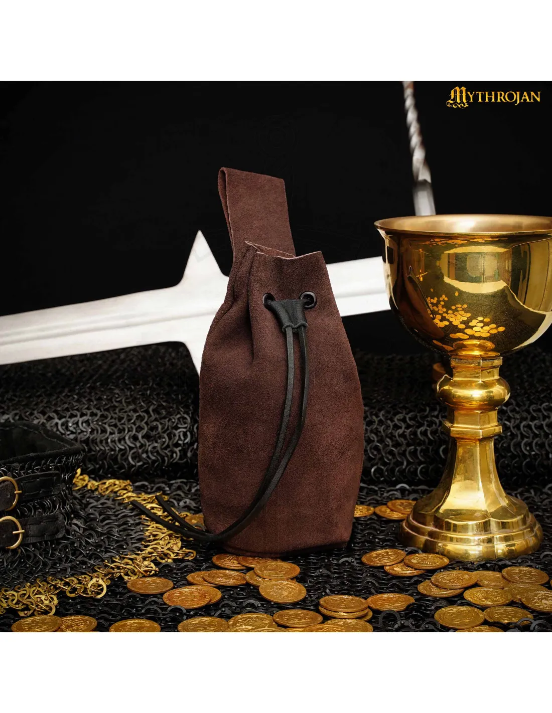 BOLSITA MEDIEVAL PARA RECREACIONISTAS  MARRóN