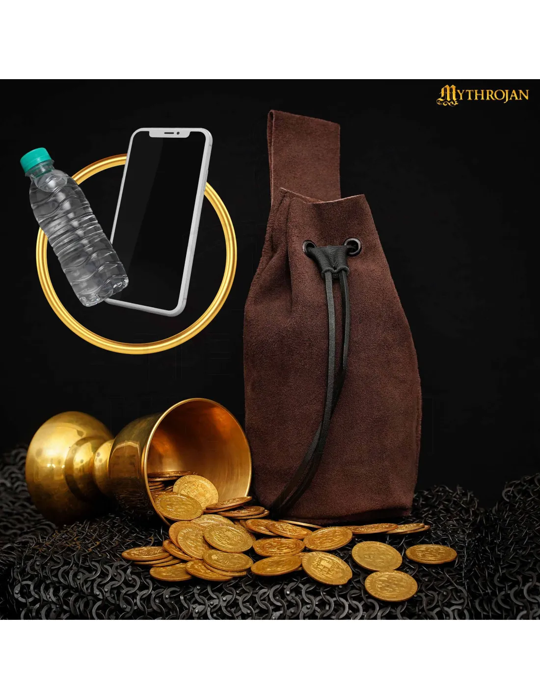 BOLSITA MEDIEVAL PARA RECREACIONISTAS  MARRóN