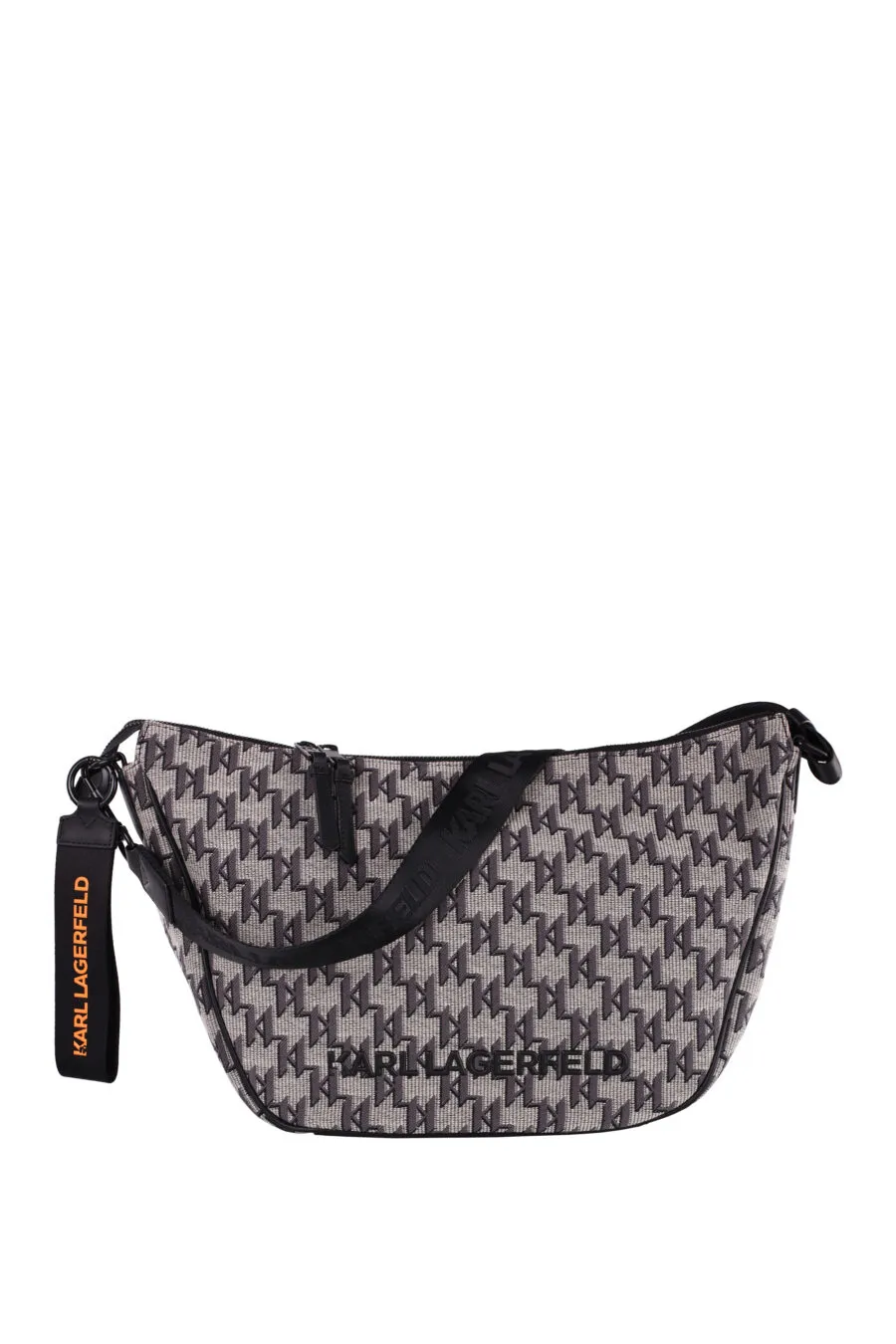 Bolso bandolera estilo hobo con logo monograma
