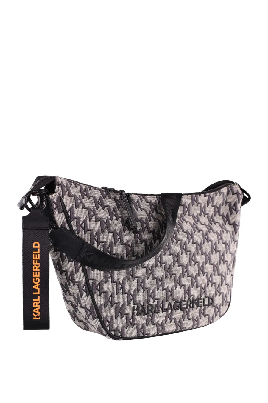 Bolso bandolera estilo hobo con logo monograma