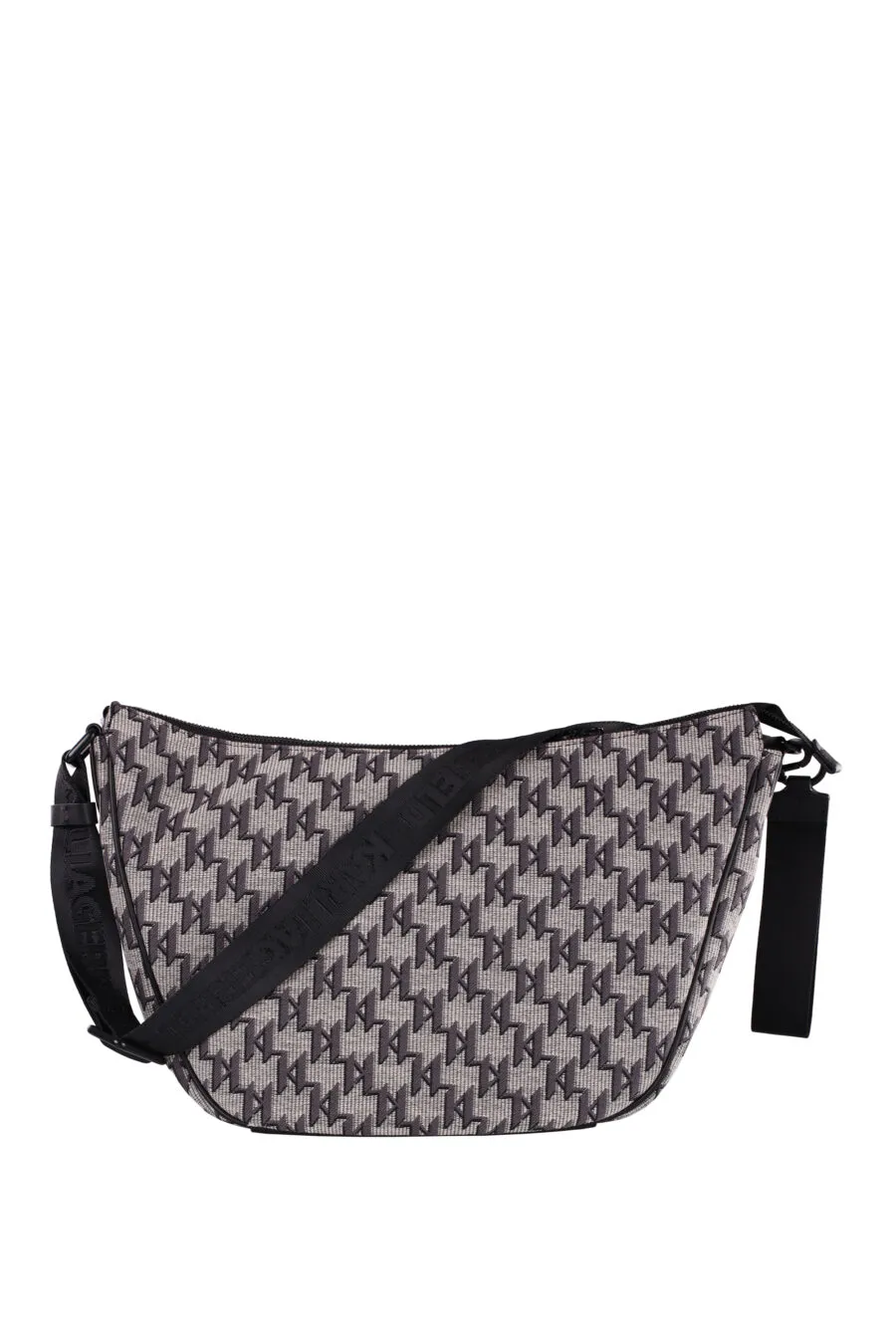 Bolso bandolera estilo hobo con logo monograma