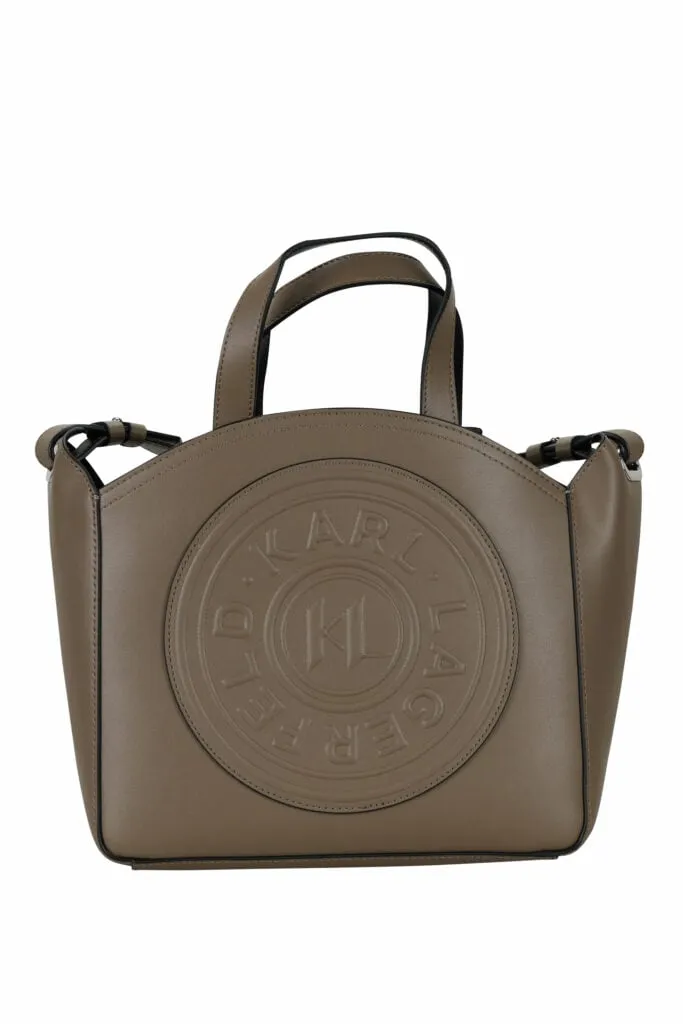 Bolso bandolera marrón con logo 