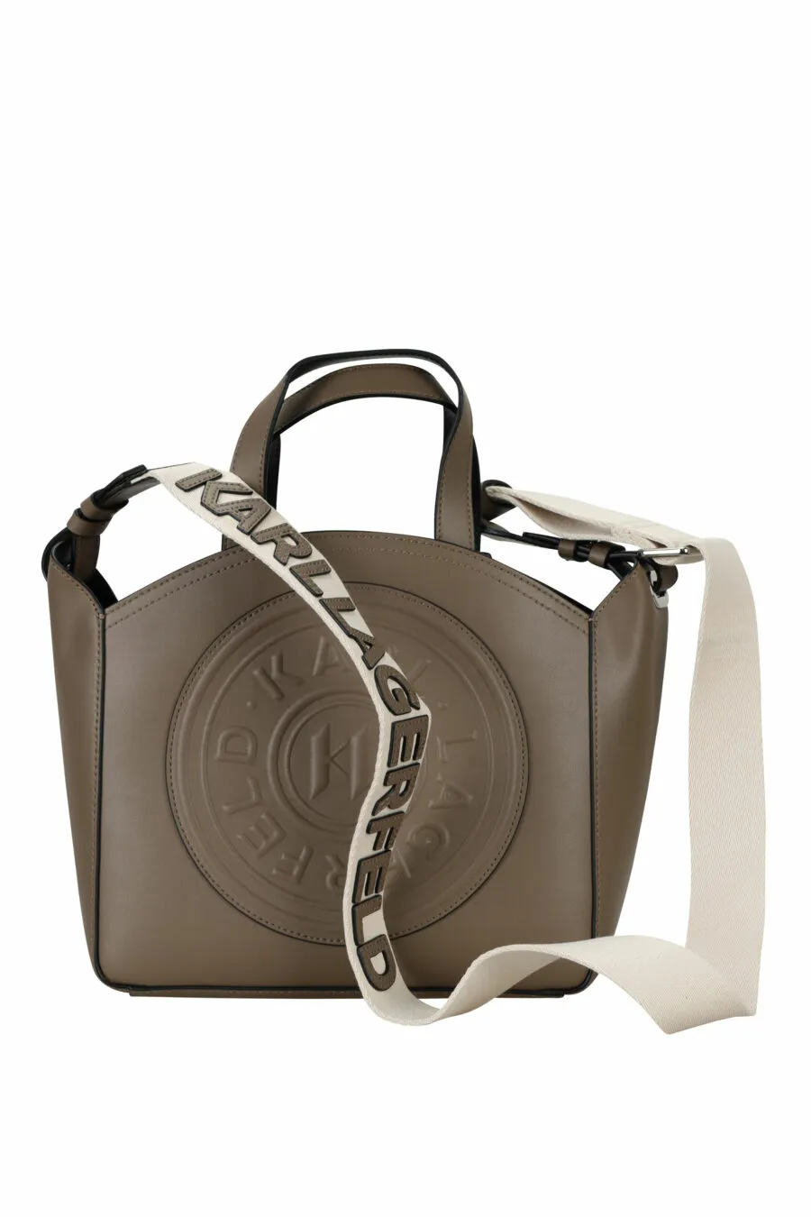 Bolso bandolera marrón con logo 