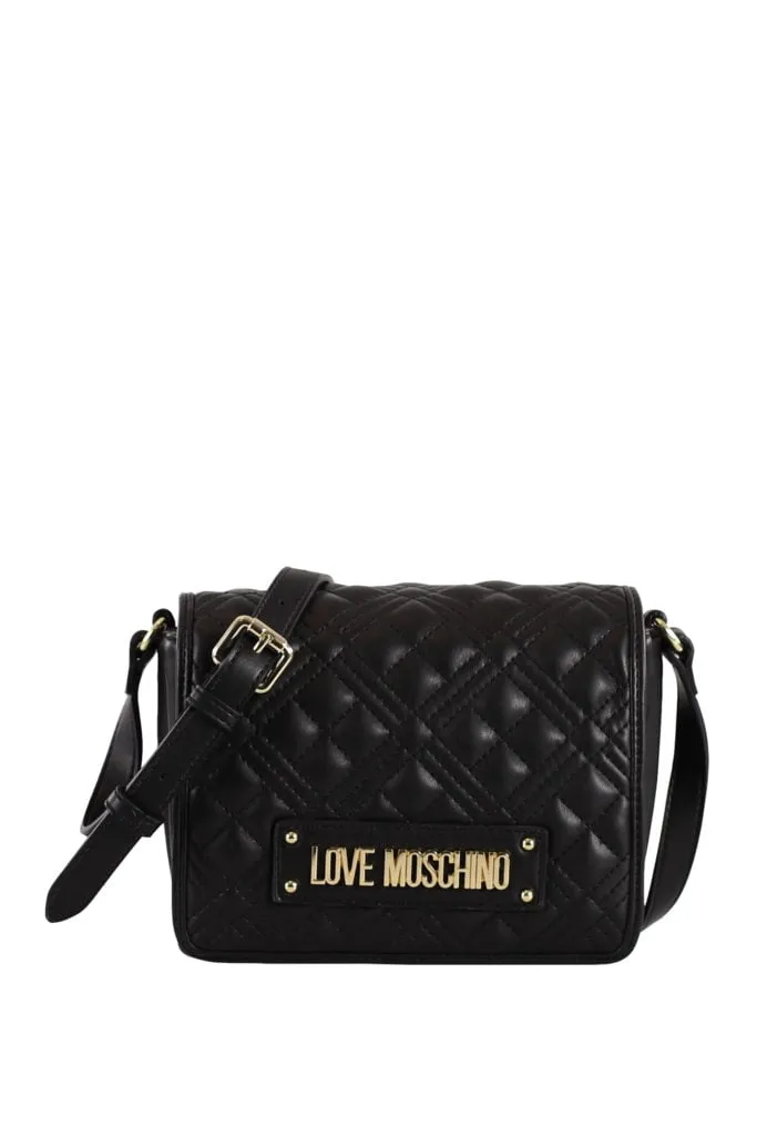 Bolso bandolera mini de color negro con logo letras