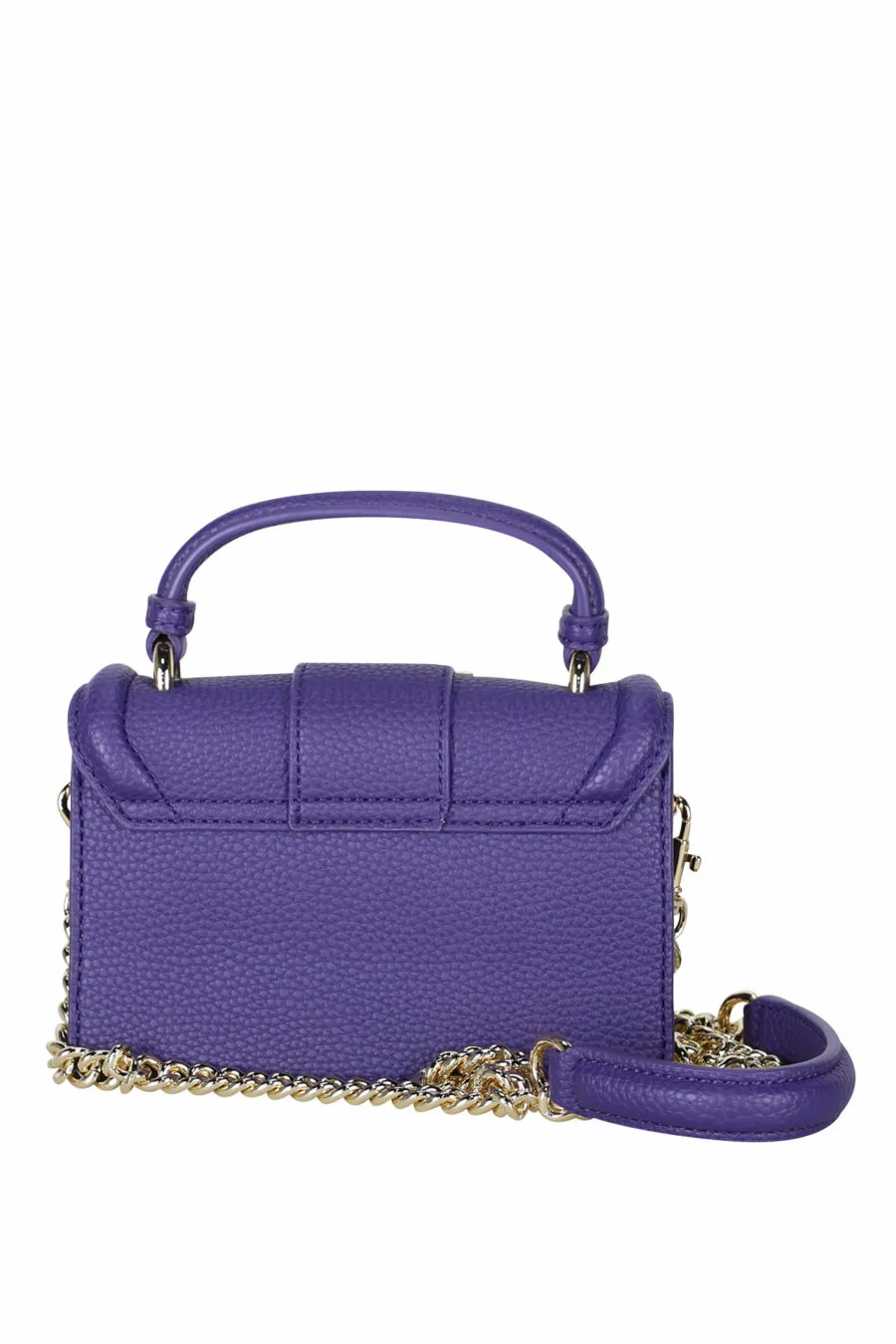 Bolso bandolera violeta con cadena y hebilla barroca