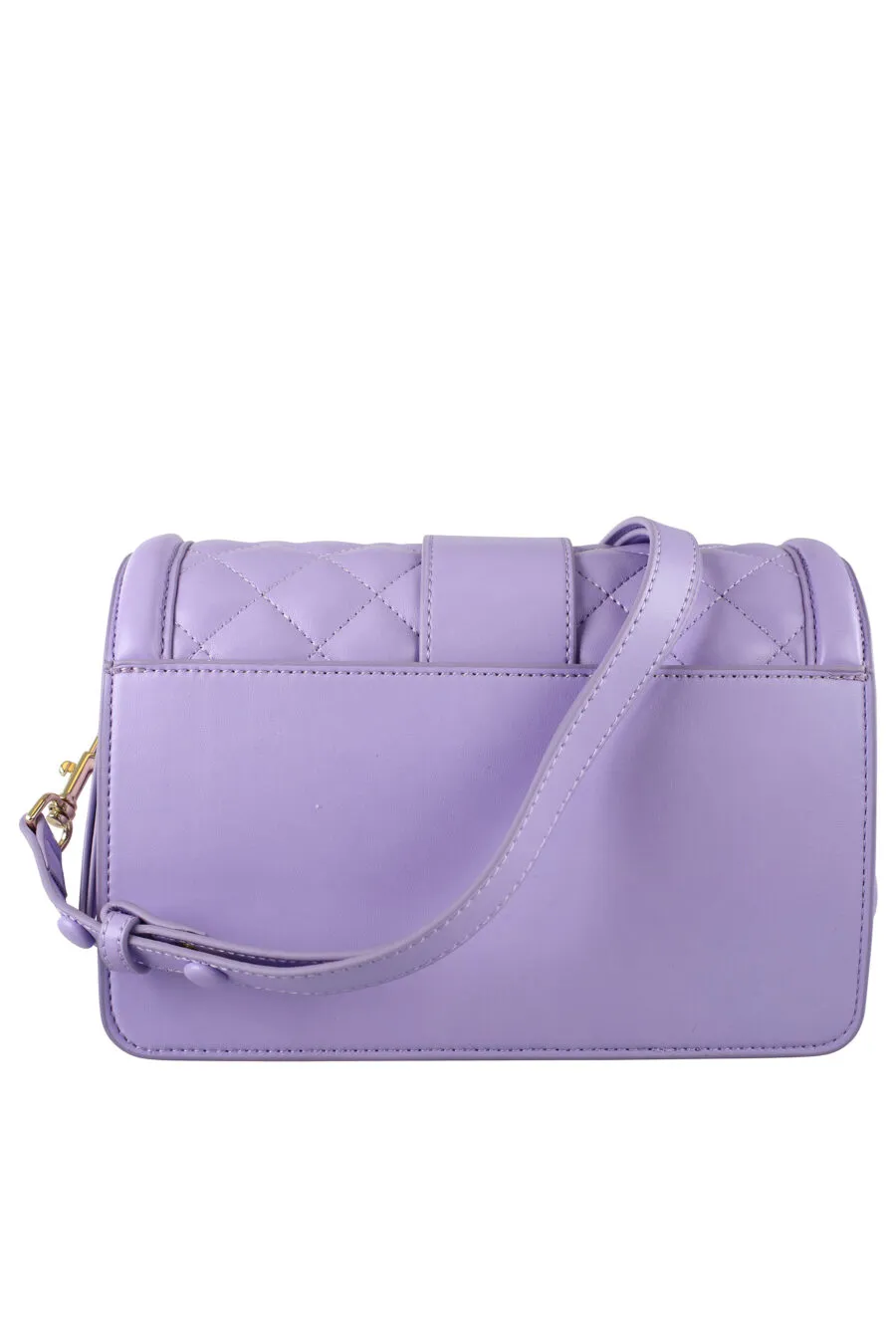 Bolso bandolera violeta con hebilla barroca y cadena con charms