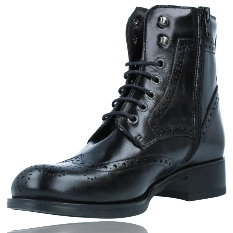 Botines Casual de Piel con Cordones para Mujer de Luis Gonzalo 5203M