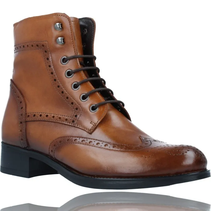 Botines Casual de Piel con Cordones para Mujer de Luis Gonzalo 5203M