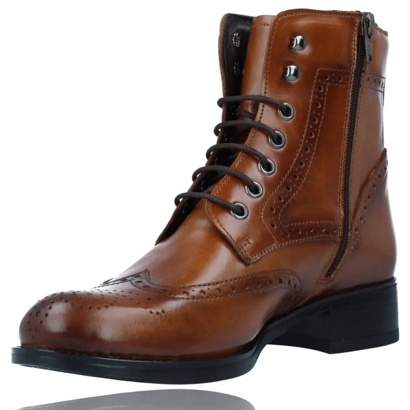Botines Casual de Piel con Cordones para Mujer de Luis Gonzalo 5203M