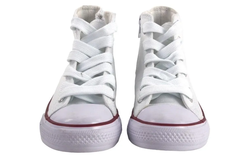 Botines Lona Niña Blanca Con Cremallera Con Cremallera
