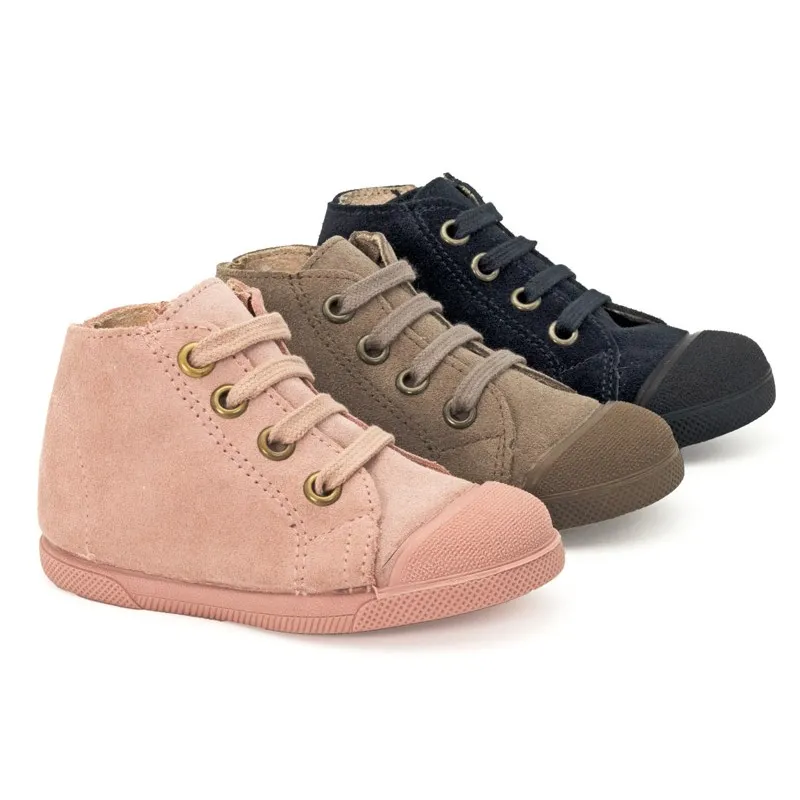 Botines niña serraje y puntera