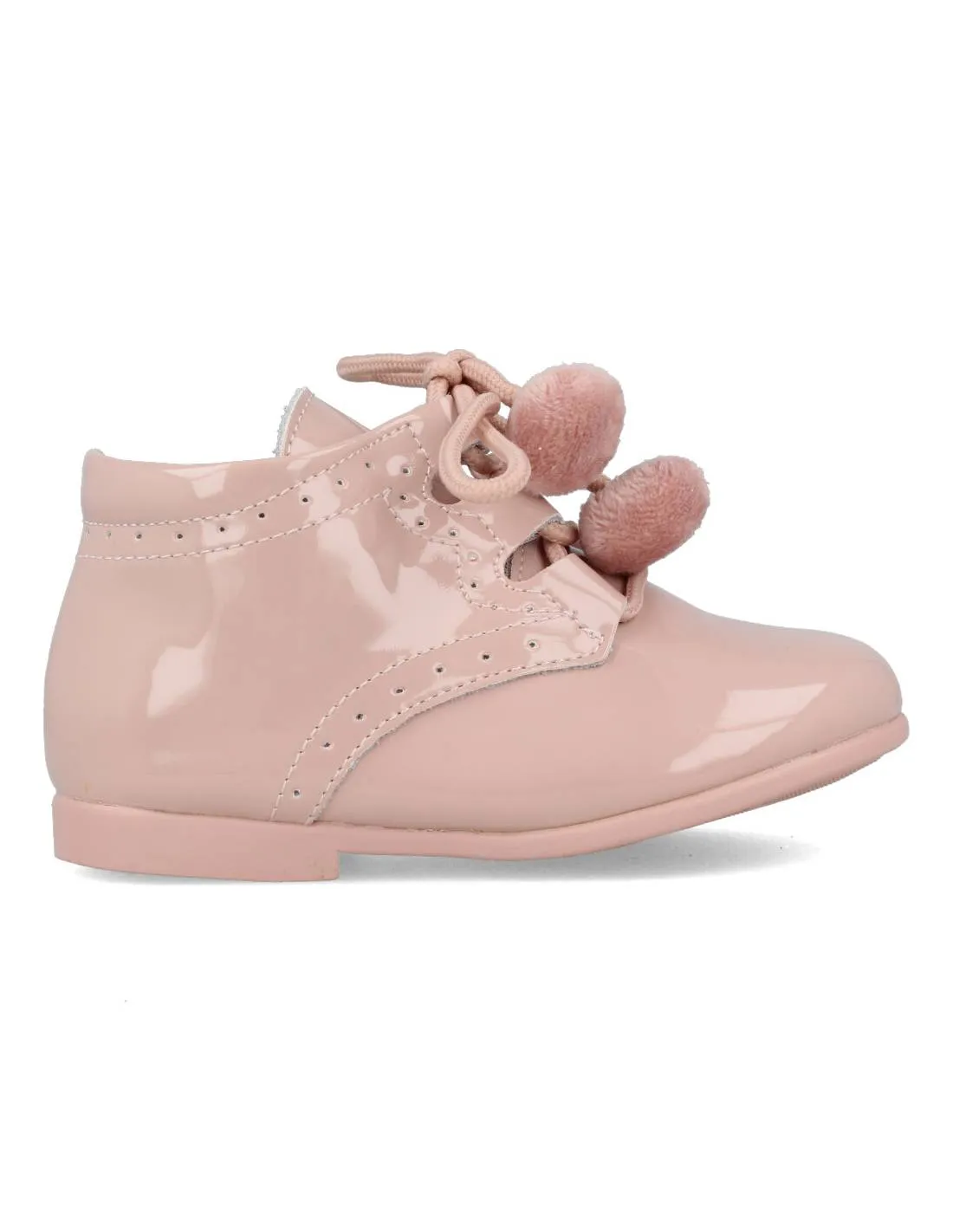 BUBBLE KIDS  ZAPATO INGLESITO CHAROL BORLONES ROSA