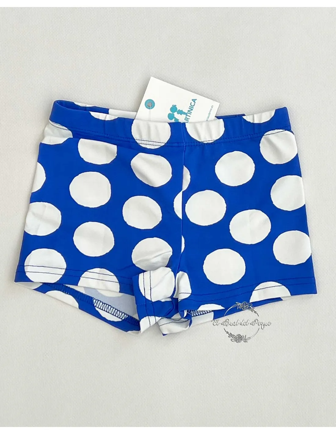 Bóxer Niño Licra La Martinica Familia La Blue Azul y Blanco