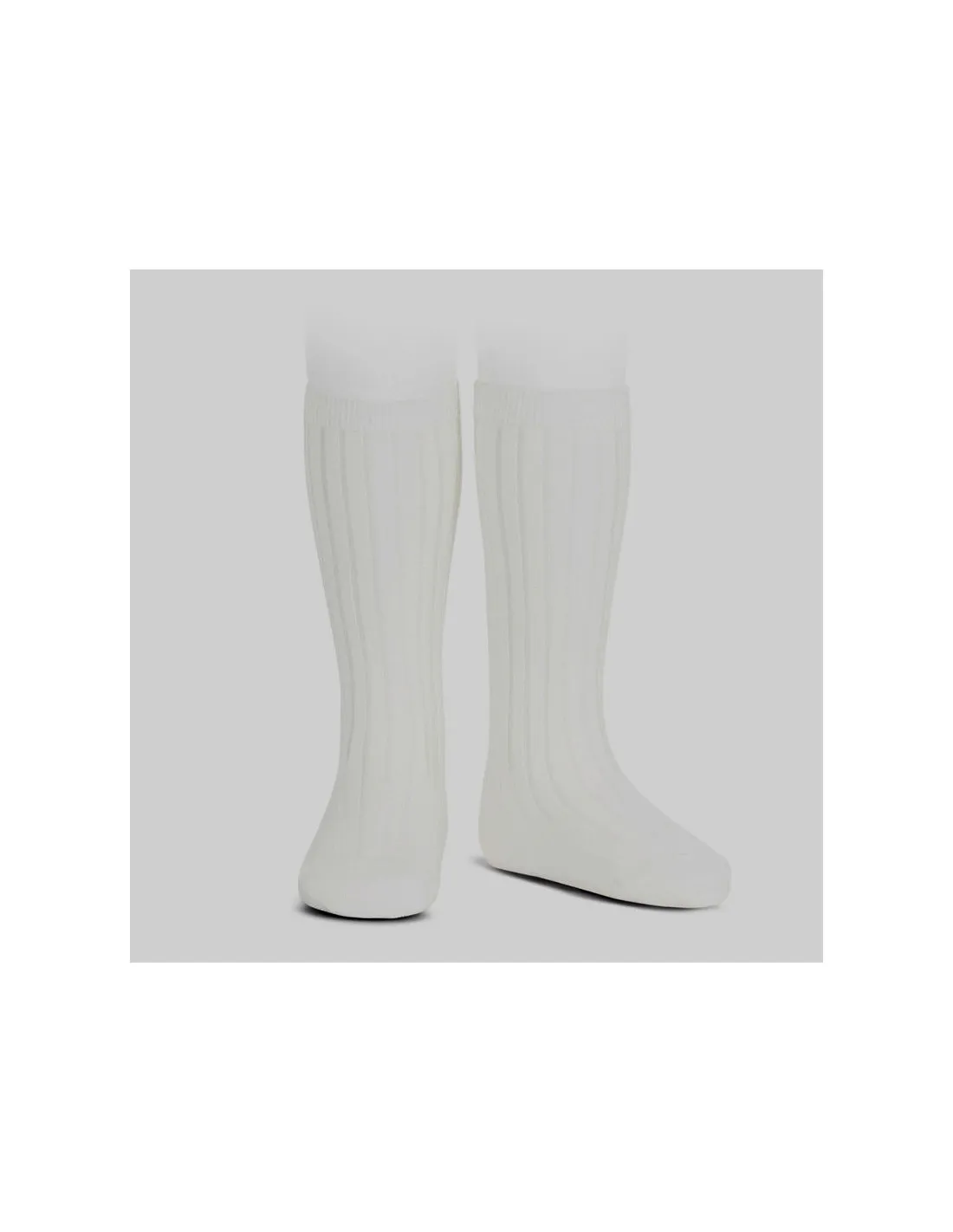 Calcetín alto canalé Cóndor color blanco