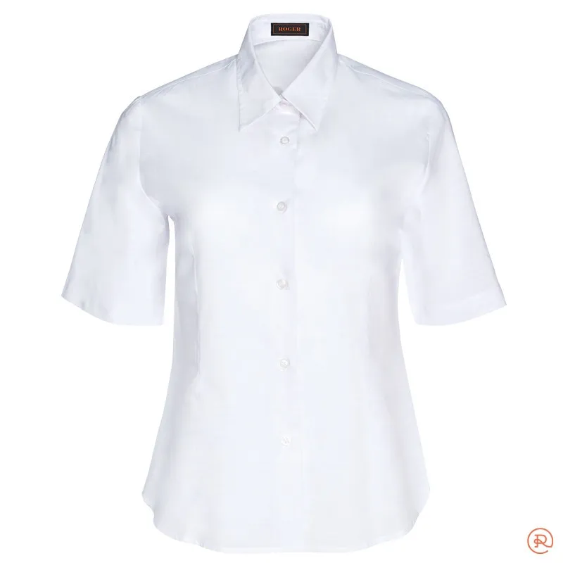 CAMISA DE SALA PARA MUJER DE LINO MANGA CORTA BLANCA  ROGER