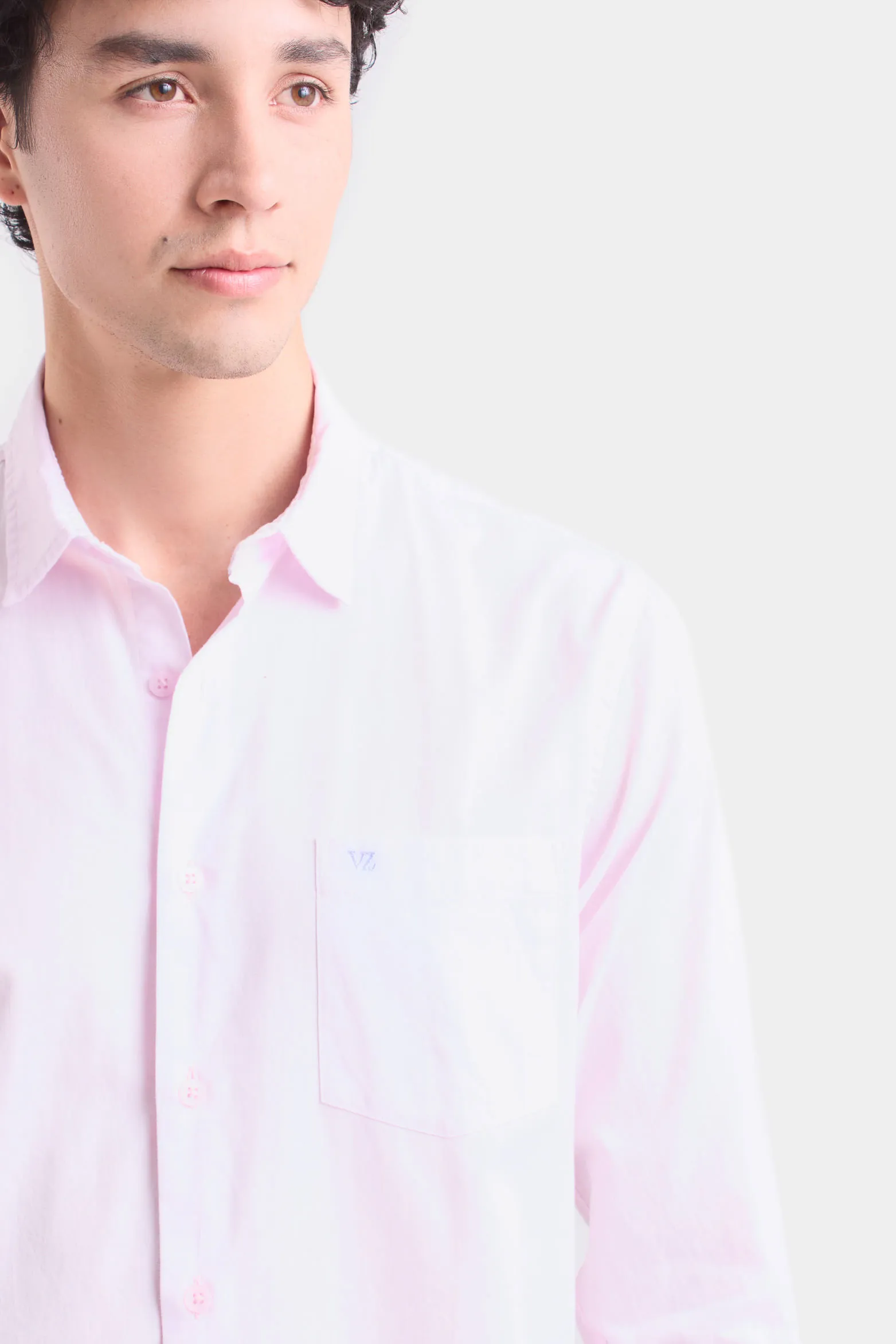 Camisa manga larga popelina para hombre cuello camisero clásico
