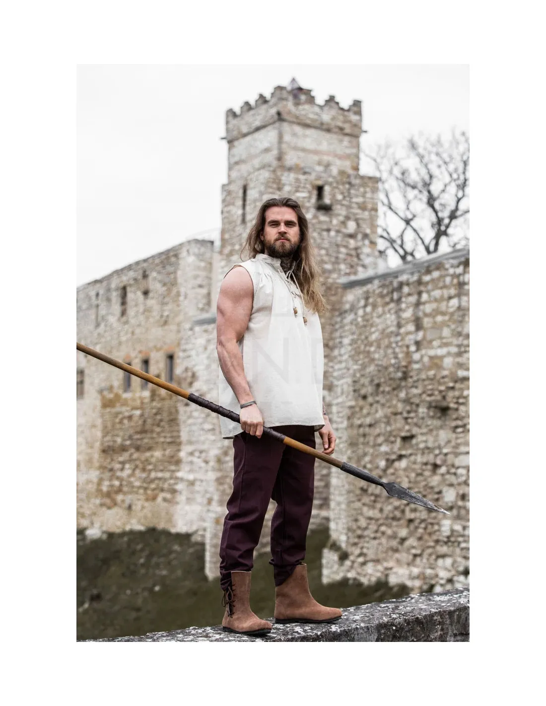 Camisa medieval natural sin mangas