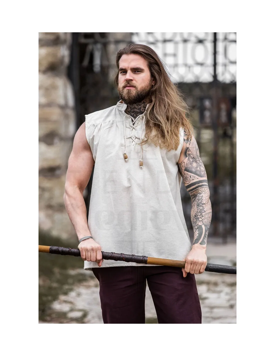 Camisa medieval natural sin mangas