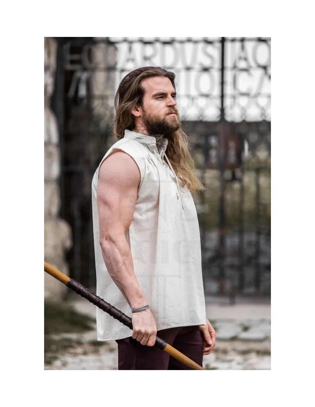 Camisa medieval natural sin mangas