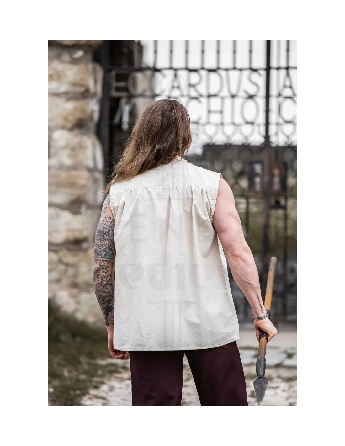 Camisa medieval natural sin mangas