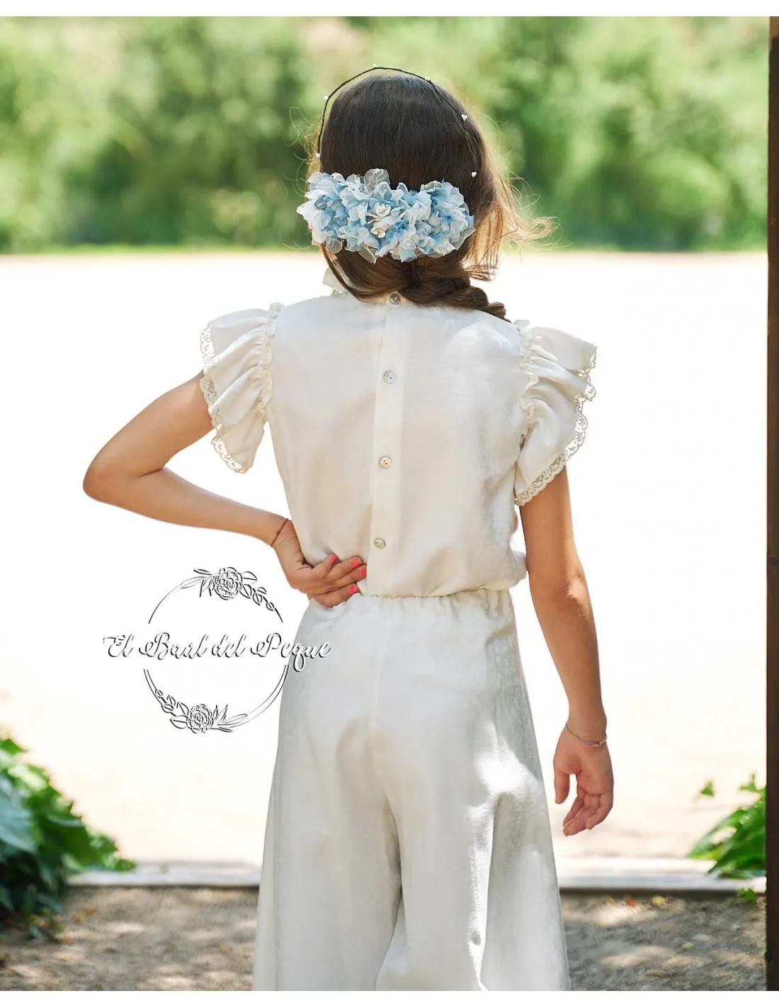 Camisa Niña Ceremonia Basic Manuela Montero Blanco Roto